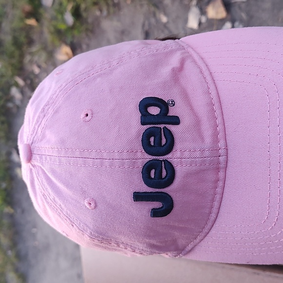 Jeep Embroidered Black Letters  Adjustable Strapback Cap Hat Pink - Picture 2 of 10